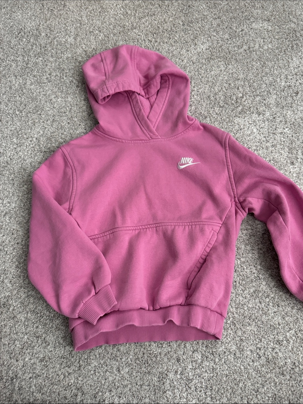 Nike Kids Pink Pullover Hoodie with White Logo